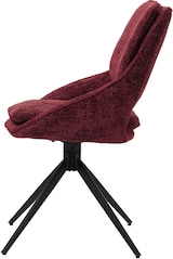 thumbnail of 2er-Set Esszimmerstuhl HWC-N73, Küchenstuhl, drehbar Auto-Return, Stoff/Textil Chenille (490g/m²) Öko-Tex ~ bordeaux
