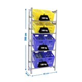 thumbnail of Suporte para garrafas Simonbottle cinza 4 Prateleiras de 100 kgs por Prateleira 2000x800x300 mm