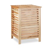 thumbnail of Relaxdays Wäschetruhe Walnuss, eckiger Wäschesammler mit Deckel, 90 l, entnehmbarer Wäschesack, 65,5 x 45 x 45 cm, natur