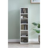 thumbnail of 6-Fächer Wandregal, Holz weiß, freistehend, schmales Format. 21x20x91 cm | Kadima Design