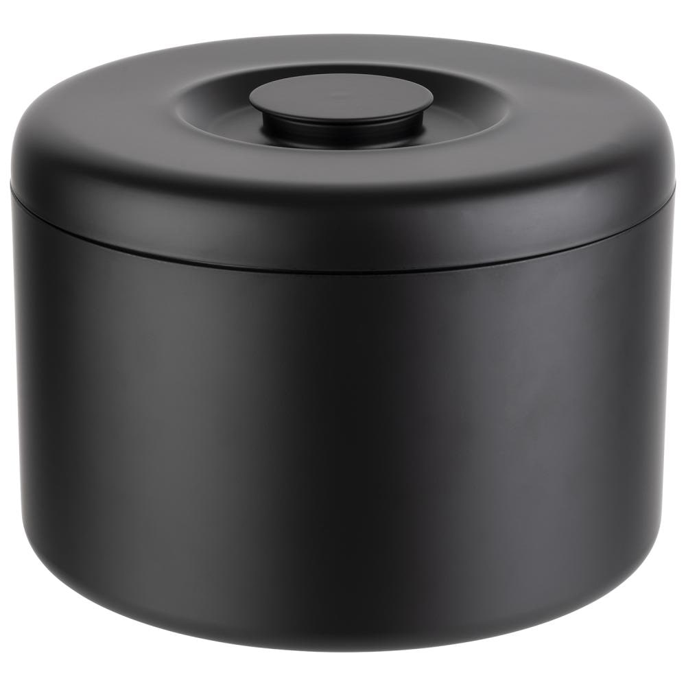 APS 36006 Eisbox/ Eiswürfelbehälter, Ø 27 cm, Höhe 20 cm, Aluminium schwarz, Innenbehälter für 300 Eiswürfel, Volumen 6 Liter
