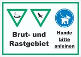thumbnail of Brut- und Rastgebiet Hund anleinen Schild A5 Rückseite selbstklebend