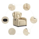 thumbnail of vidaXL Relaxfauteuil Crème Stof
