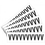 thumbnail of Aufkleber I Buchstabe V, weiß/schwarz, Folie, Schrifthöhe: 60mm, 78x35,7mm, 5 Bogen/VE, 10/Bogen