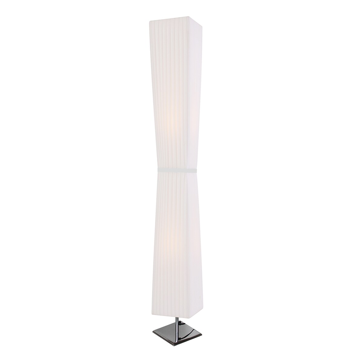 SalesFever Staande lamp 120 cm vierkant | Geplooid latex lampenkap | Roestvrij stalen frame | B 17 x D 17 x H 120 cm | wit
