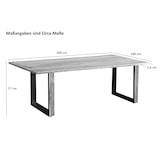 thumbnail of Baumkantentisch 300 x 100 cm Akazie massiv naturfarben schwarzem U-Gestell aus Metall + Holz MELBOURNE