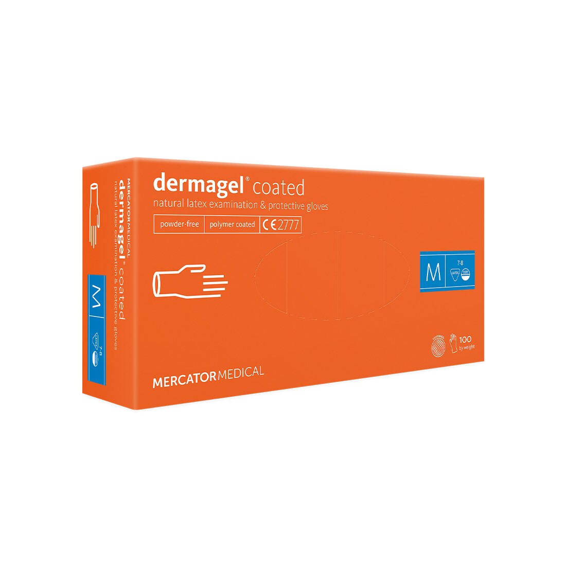 Mercator dermagel® creme – Medizinische Latex-Schutzhandschuhe, texturierte Oberfläche 1x 100 Stück Farbe: creme Größe: M