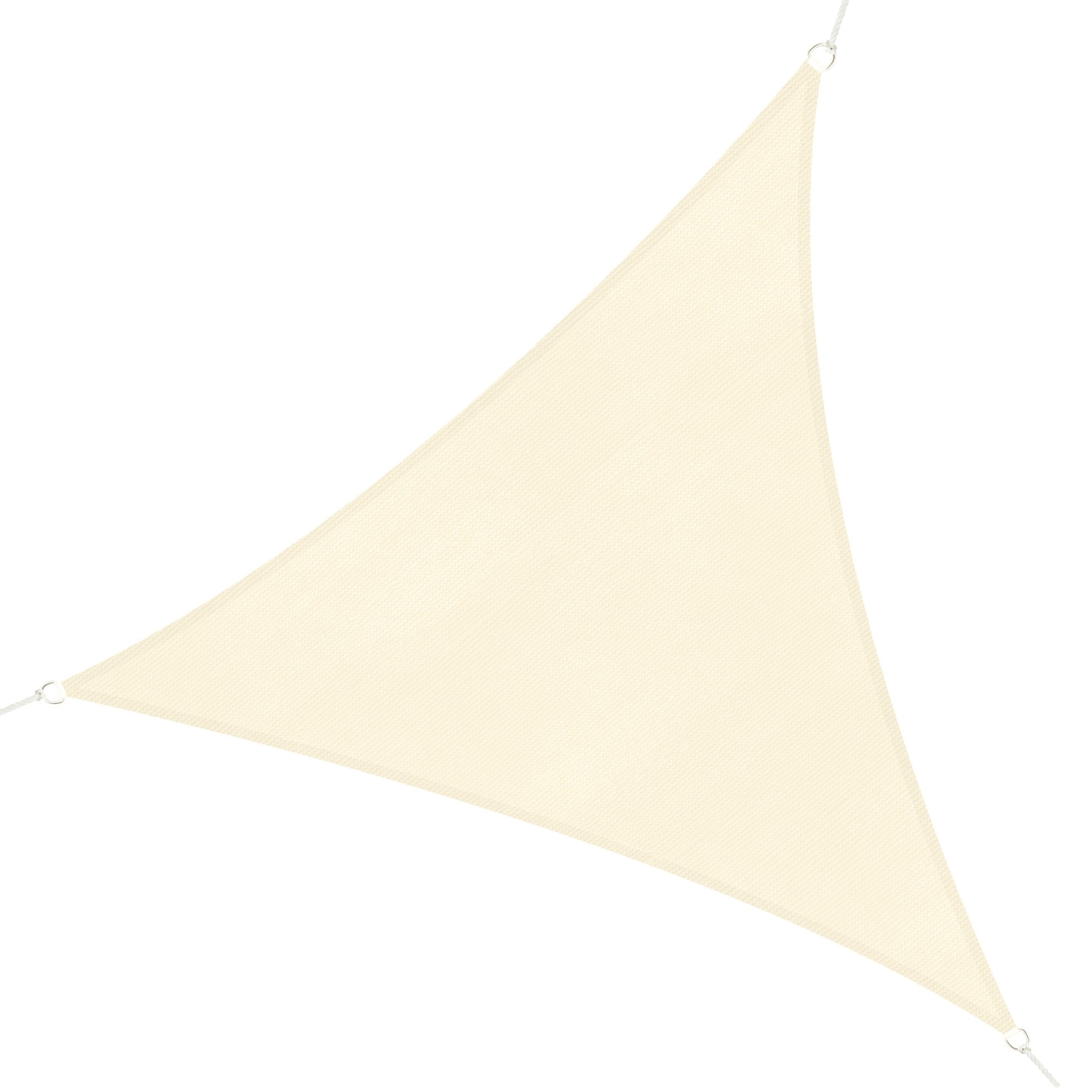 Outsunny Toldo Vela Triańgulo 5x5m Vela de Sombra de HDPE para Terraza Jardín Camping Protección UV Color Crema
