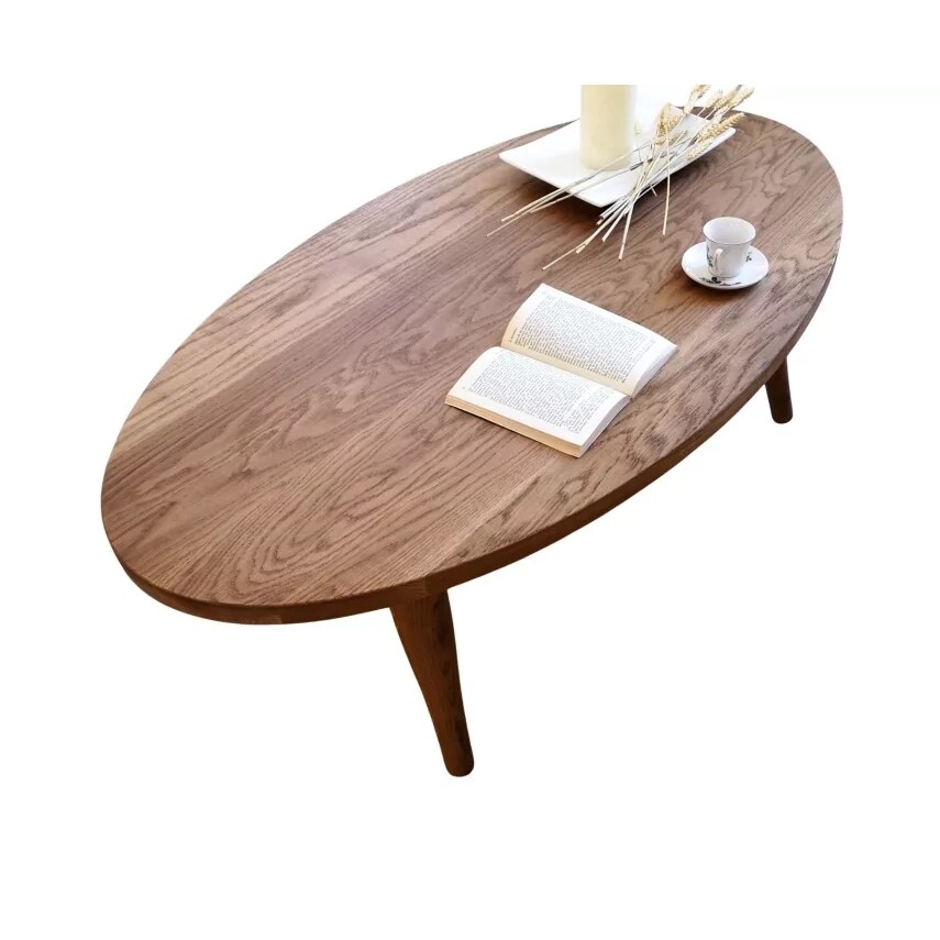 Ócrea Mesa de centro oval em carvalho - 01345CL