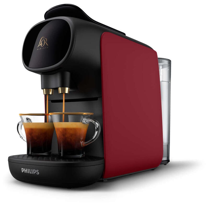 Philips Kapselkaffeemaschine L'Or Barista Sublime Lm9012 50 Kompatibel mit Nespresso und L'Or Schwarz und Rot Kapseln