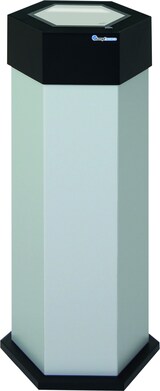 thumbnail of Sixco Abfallsammler retro-modern, sechseckig, lichtgrau, 45 Liter, mit Klappe aus Edelstahl