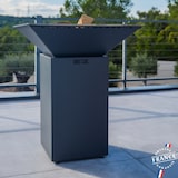 thumbnail of brasero cevenol acier normal 74 gris anthracite double cuve