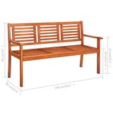 thumbnail of vidaXL 3-Sitzer-Gartenbank mit Auflage 150 cm Massivholz Eukalyptus