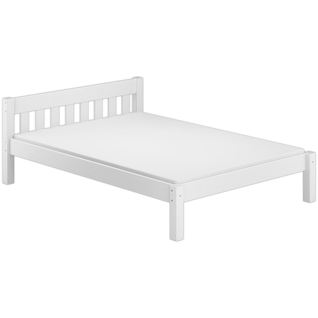 Doppelbett Futonbett 140x200 Massivholz Kieferbett weiß Rollrost Matratze 60.38-14 W M