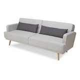 thumbnail of SalesFever 3-Sitzer Sofa mit Schlaffunktion | inkl. Zierkissen | Bezug Webstoff | Beine Pinienholz | B 214 x T 86 x H 83 cm | grau