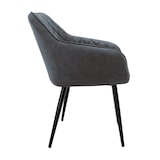 thumbnail of ML-Design Esszimmerstühle 4er Set, Anthrazit, mit Arm- & Rückenlehne, Kunstlederbezug & Metallbeine, ergonomische Polsterstühle für Esszimmer &