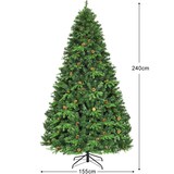 thumbnail of COSTWAY Albero di Natale Artificiale LED 240 cm con Sistema di Pieghevole e Supporto Metallico, Albero di Natale Decorato, Ideale per Casa