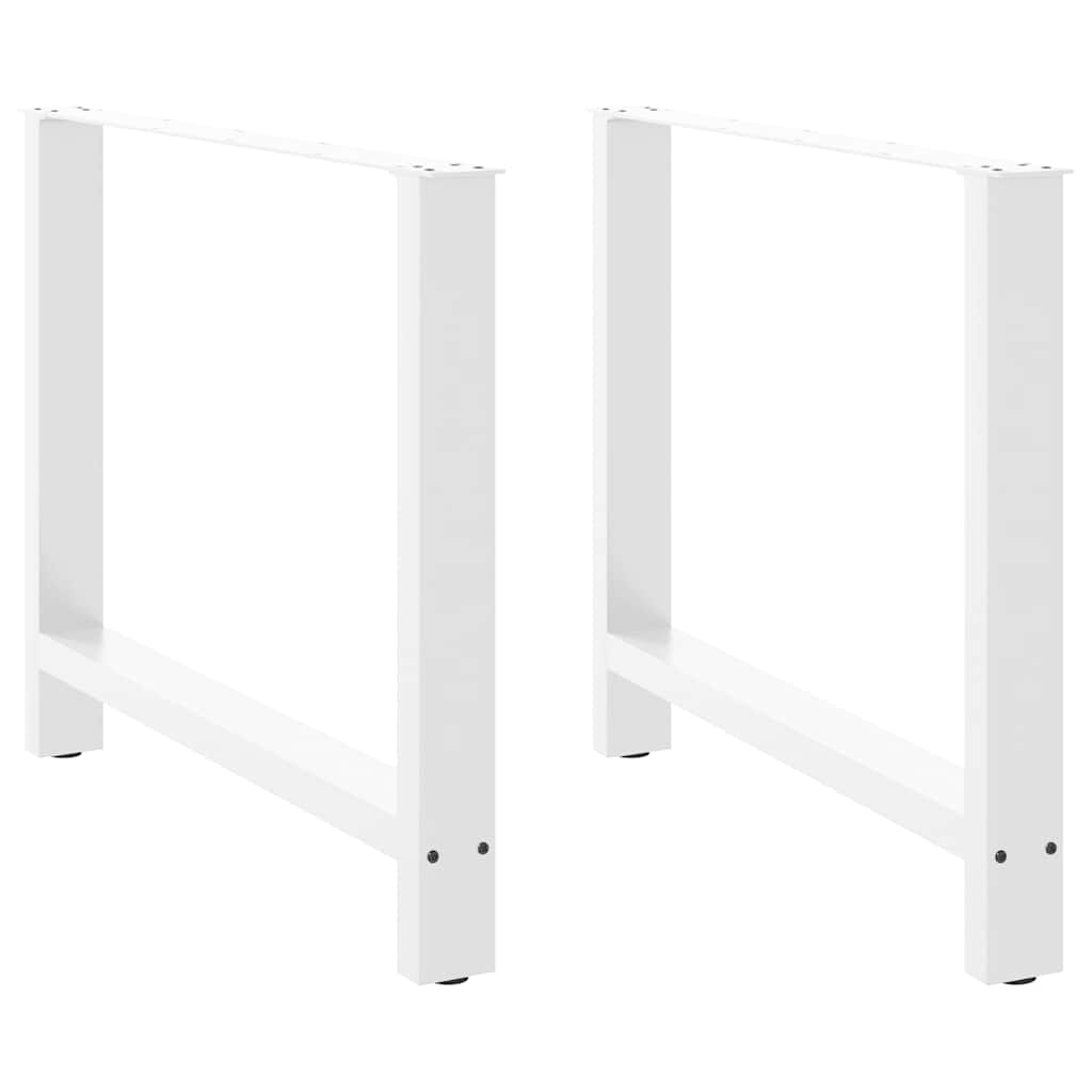 Helloshop26 - Set mit 2 verstellbaren Esstischbeinen im modernen Design 100 x 73 cm aus weißem Stahl 02_0057561
