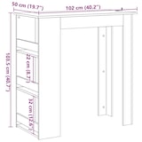 thumbnail of Mesa bar con estante almacenaje roble artisan 102x50x103,5 cm