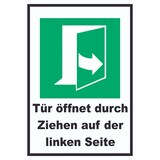 thumbnail of Tür öffnet durch Ziehen auf der linken Seite A2 (420x594mm) Schild