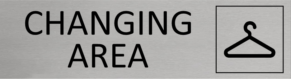 CombiCraft Aluminium Türschild Changing Area 165x45mm mit 3M-Tape zur Befestigung, einfache Kennzeichnung von Räumen und Bereichen