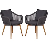 thumbnail of 2er Set Diningsessel Solana Rope - inkl. Kissen - dunkelgrau