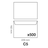 thumbnail of Clairefontaine 500x Umschläge haftklebend 162x229mm/C5, 90g - Weiß 2642C