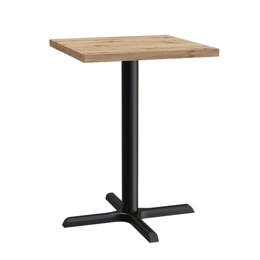 Bistrotisch 60x60 cm | Eiche Artisan | Gusseisengestell mit Kreuzfuß