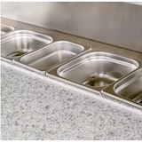 thumbnail of Gasfrit -  Mesa Refrigerada de Preparación para Pizzas y Ensaladas 3 Puertas de 1365 x700 x 1075  mm para  Cubetas GN 1/6 Encimera de Mármol y Cúpula