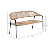 thumbnail of METRO PROFESSIONAL Banc de terrasse TERRA, rotin PE / aluminium, 118 x 62 x 80 cm, résistant aux intempéries, pour 2 personnes, beige / noir