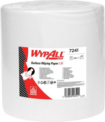 WYPALL L10 Wischtücher Gerollt Weiß 1-lagig 0.3 m 7241 1000 Blatt