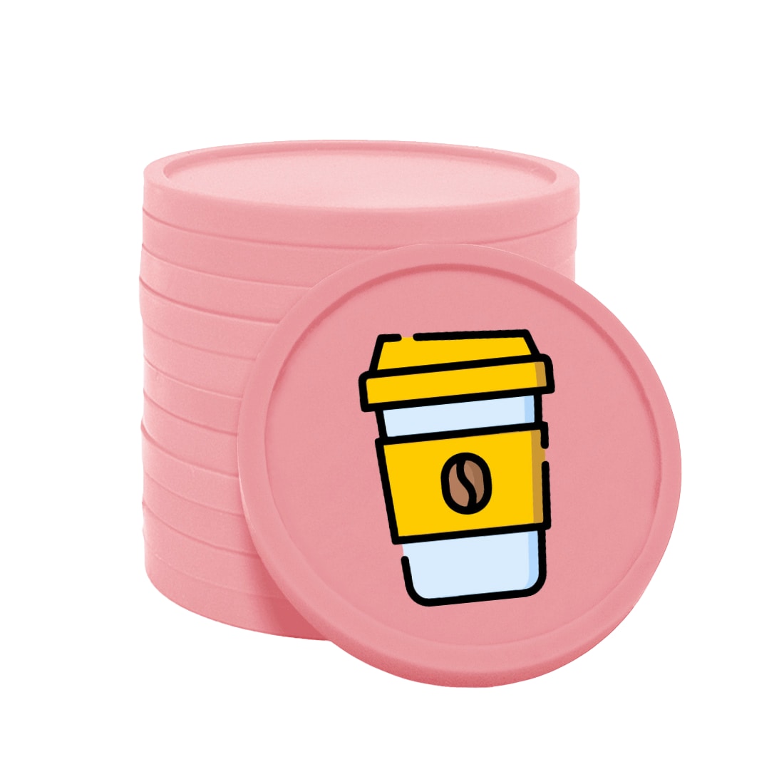 CombiCraft Koffie-To-Go consumptiemunten baby roze - Ø29mm enkelzijdig bedrukt - 100 stuks