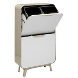 thumbnail of ARREGUI Round CR431-R Cubo de Basura y Reciclaje de Acero de 4 Compartimentos de Diseño, Cubos de Basura de Cocina, 4x17L (68L), crema y blanco mate