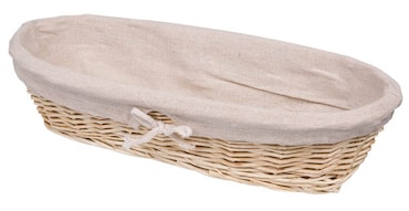 METRO PROFESSIONAL Cesto para pão, vime/algodão, 15 x 40 cm, oval, natural