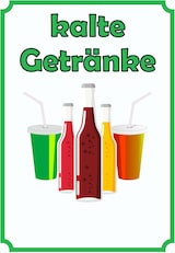 thumbnail of kalte Getränke Schild Hochkant A4 Rückseite selbstklebend