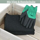 thumbnail of Hochbeet Balkon Holz KLEO - Inkl. Vlies & Handschuhe | Pflanzkasten hoch Blumenkasten aus Tannenholz Kräuterbeet Wetterfest, Grauweiß
