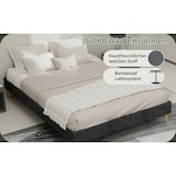 thumbnail of Bett 140x200 Stoffbett modern robust komfortabel langlebig verstellbar Schlafzimmer Kopfteil separat Grau