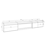 thumbnail of Móvel de TV, Muito espaço de arrumação, 288x35x45cm, TV de grande formato, Lareira eléctrica XXL, Suspensos, Estilo moderno, Preto _ 495_54