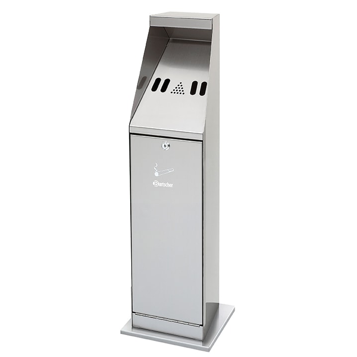 Staande asbak RVS zilver5,5L  | 240x240x870(h)mm