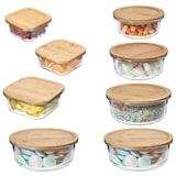 thumbnail of Ritzenhoff 8x Esperanza Vorratsdose rund quadratisch groß klein Glas Holzdeckel