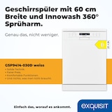 thumbnail of Exquisit Geschirrspüler GSP9414-030D weiss | Standgerät | 14 Maßgedecke | Weiss