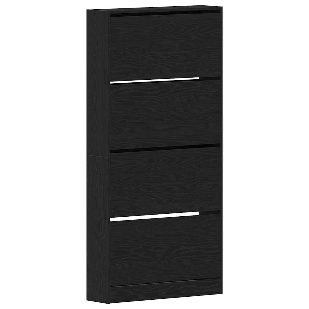 vidaXL Schuhschrank mit Regal Schwarz Eichen-Optik 80 x 21 x 163,5 cm