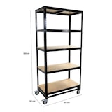 thumbnail of PROREGAL Kommissionierwagen BÜFFEL Fahrbares Kommissionierregal 190x90x50cm 5 Ebenen Fachlast 50kg 4 Lenkrollen, davon 2 mit Feststellbremse