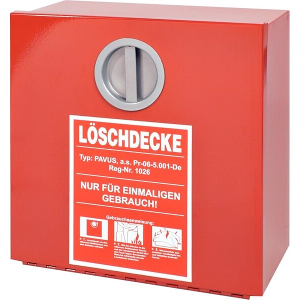 Wandbehälter Metall rot f. Löschdecke 300 x 300 x 125 mm