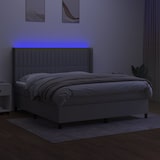 thumbnail of vidaXL Boxspringbett mit Matratze & LED Hellgrau 180x200 cm Stoff
