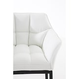 thumbnail of Banco de bar Damaso em couro sintético com estrutura de quatro pernas branco/preto