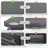 thumbnail of Merax tuinloungeset voor 5-6 personen, tuinmeubelen, eetset voor terras, balkon, tuin, binnen, buiten, eetset, 6-delig