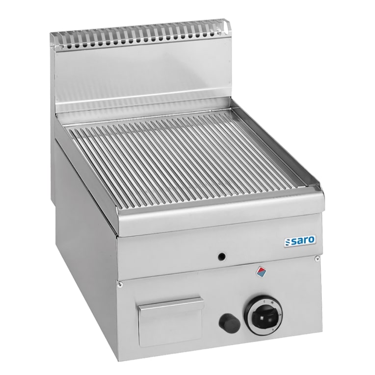 SARO gasgrillplaat, gegroefd, tafelmodel, 400x600, GFT46R