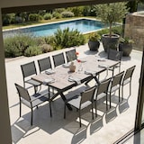 thumbnail of Table extensible aluminium et céramique avec 10 chaises - Oviala