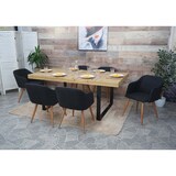 thumbnail of Silla de comedor HWC-D71, silla silla de cocina, diseño retro, reposabrazos tela/textil ~ gris antracita